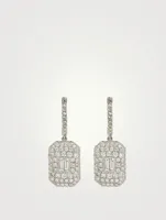 18K White Gold Drop Earrings With Diamonds