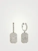 18K White Gold Drop Earrings With Diamonds