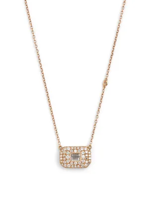 18K Rose Gold Pendant Necklace With Diamonds