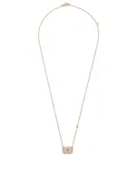 18K Rose Gold Pendant Necklace With Diamonds