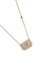 18K Rose Gold Pendant Necklace With Diamonds