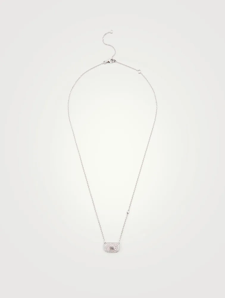 18K White Gold Pendant Necklace With Diamonds