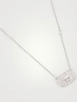 18K White Gold Pendant Necklace With Diamonds