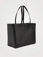 East-West Everyday Leather Tote Bag With Logo