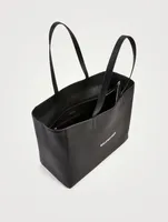 East-West Everyday Leather Tote Bag With Logo