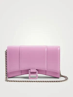 Hourglass Leather Chain Wallet Bag