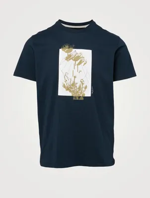 Glitched Floral Cotton T-Shirt