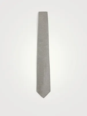 Silk Jacquard Tie In Micro Print