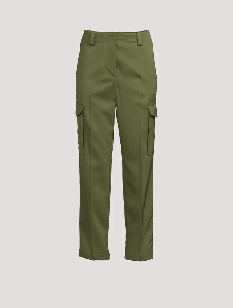 Wool Straight-Leg Cargo Pants