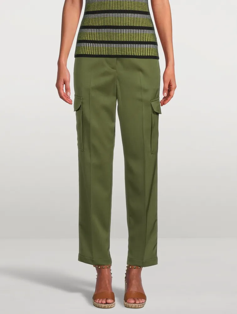 Wool Straight-Leg Cargo Pants
