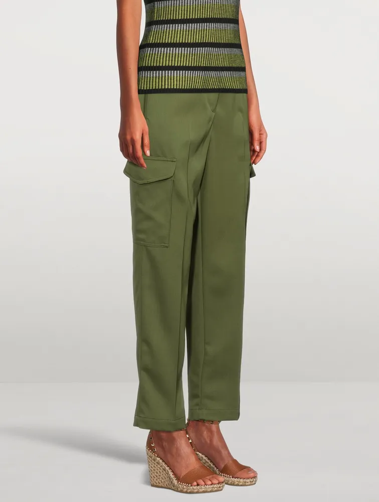 Wool Straight-Leg Cargo Pants
