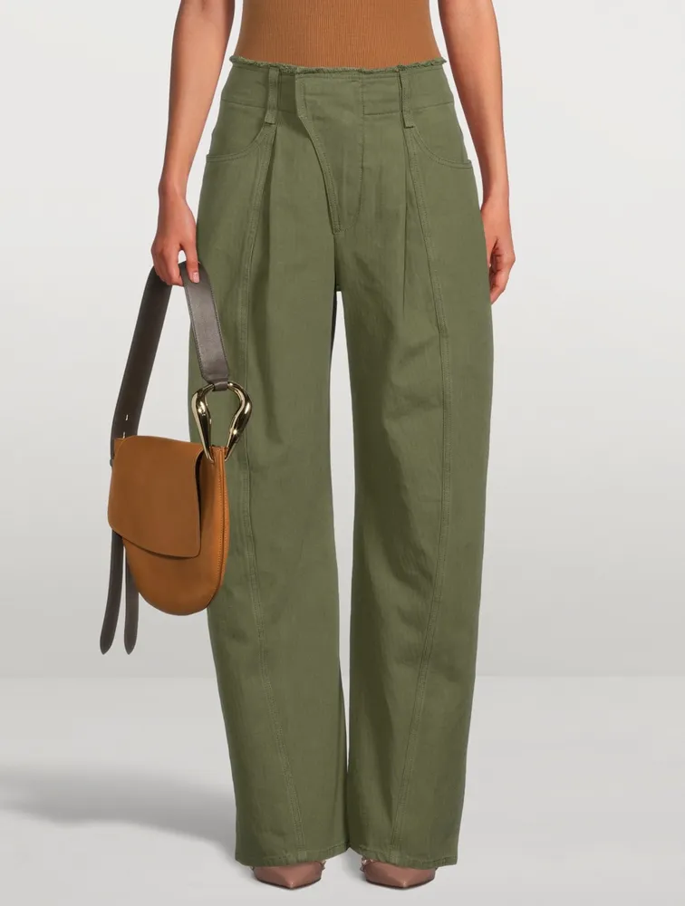 Cotton Wide-Leg Pants