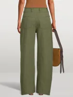 Cotton Wide-Leg Pants