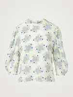 Crêpe De Chine Silk Blouse Floral Print