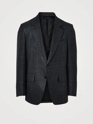 Wool Mohair And Silk Jacket Houndstooth Print
