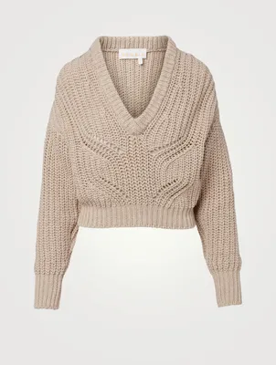 Elise V-Neck Cropped Sweater
