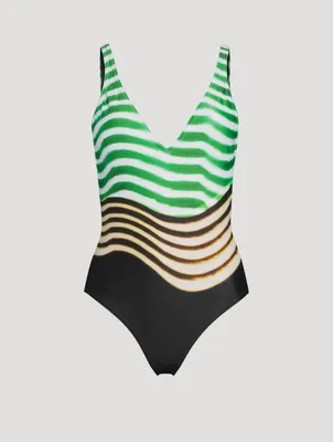 Goya One-Piece Swimsuit Striped Print