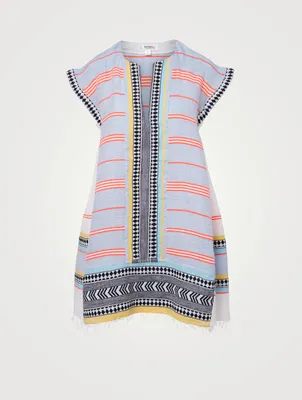 Neela Cotton Caftan Dress Striped Print