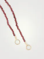 Garnet Itty Bitty Strand With Yellow Gold Loops