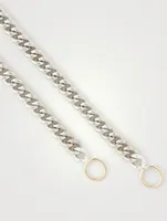 Sterling Silver Heavy Curb Chain With Gold Loops