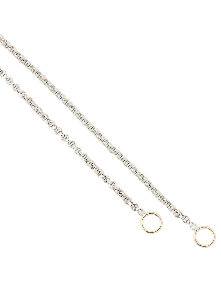 Sterling Silver Rolo Chain With Gold Loops