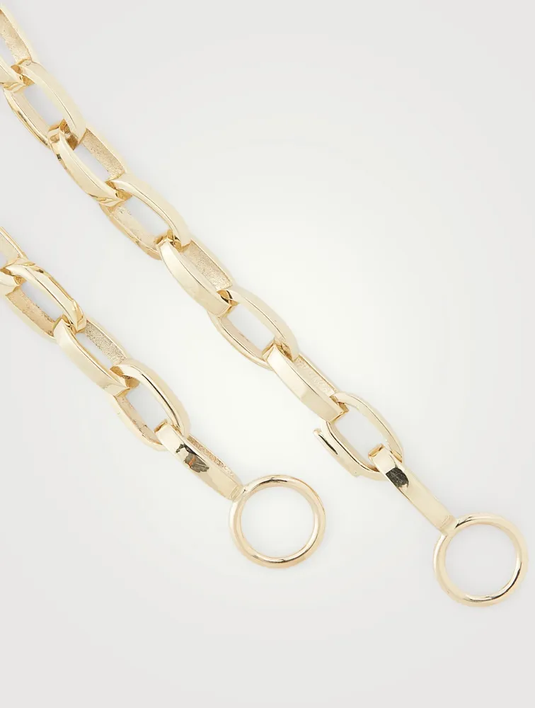 14K Yellow Gold Handmade Biker Chain Bracelet