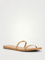 Gemma Foundations Matte Leather Slide Sandals