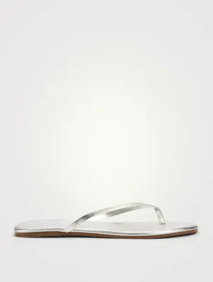 Lily Highlighter Metallic Leather Thong Sandals