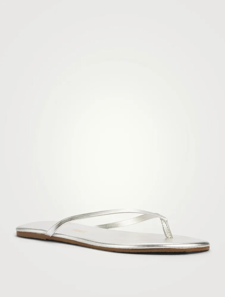 Lily Highlighter Metallic Leather Thong Sandals