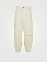 Washed And Textured Cotton Cargo Pants