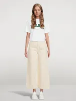 Cropped Wide-Leg High-Rise Jeans