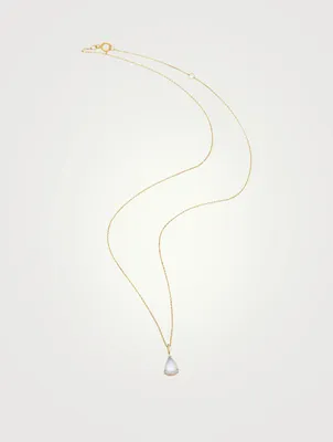 18K Gold Necklace With Rainbow Moonstone