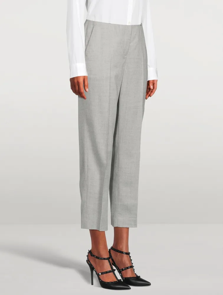 Wool Stretch Cropped Pants