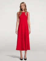 Cotton Twill Sleeveless Midi Dress