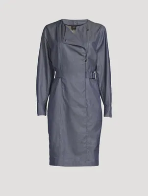 Sea Island Cotton Denim Wrap Dress