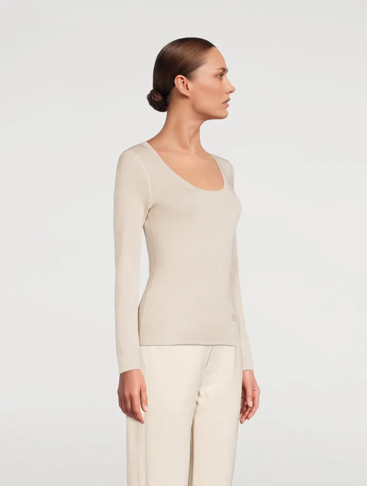 Cashmere And Silk Long-Sleeve Top