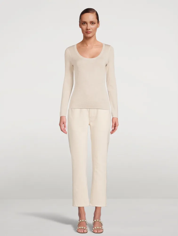 Cashmere And Silk Long-Sleeve Top