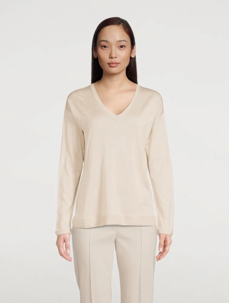 Cashmere And Silk V-Neck Sweater