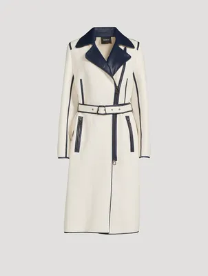 Belted Raffia Trench Coat