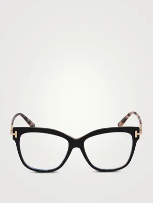 Square Optical Glasses With Blue Block Lenses