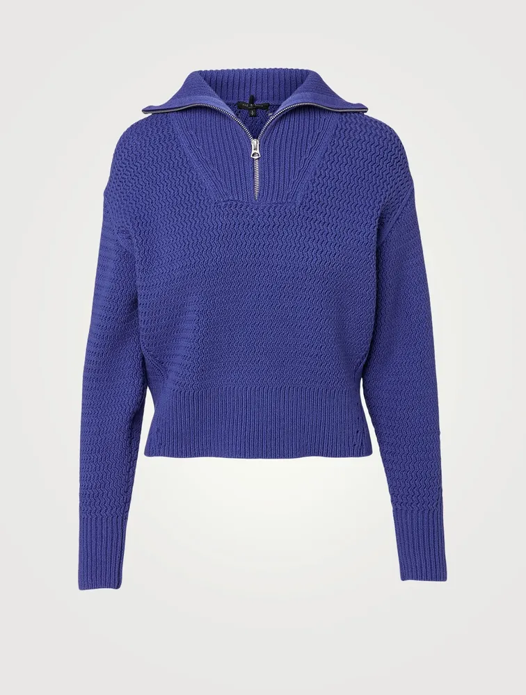 Lena Cotton-Blend Half-Zip Sweater