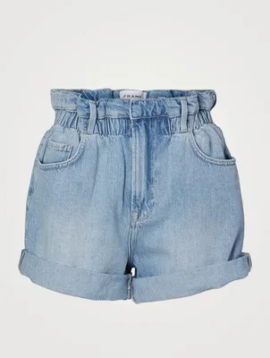 Paper Bag Denim Shorts