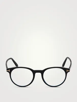 Round Optical Glasses With Blue Block Lenses