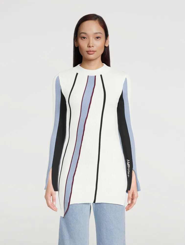 Asymmetric Ribbed Knit Top