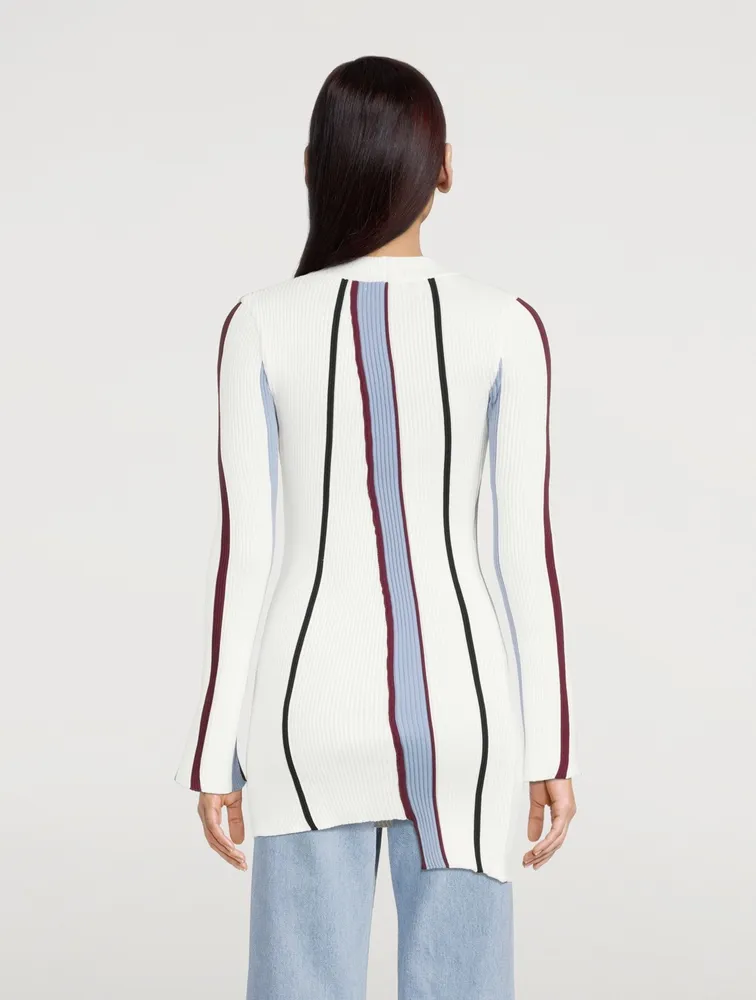 Asymmetric Ribbed Knit Top