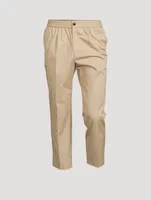 Elastic-Waist Cropped Pants