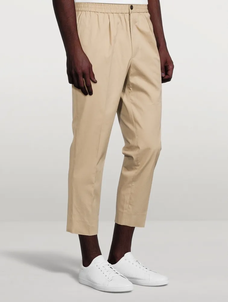 Elastic-Waist Cropped Pants