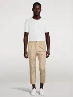 Elastic-Waist Cropped Pants