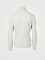 Pima Cotton Ribbed Turtleneck Top