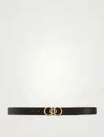 Reversible And Adjustable Leather Gancini Belt